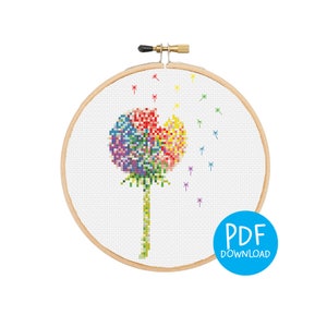 Printable Cross Stitch Pattern  Dandelion Seed, Craft.