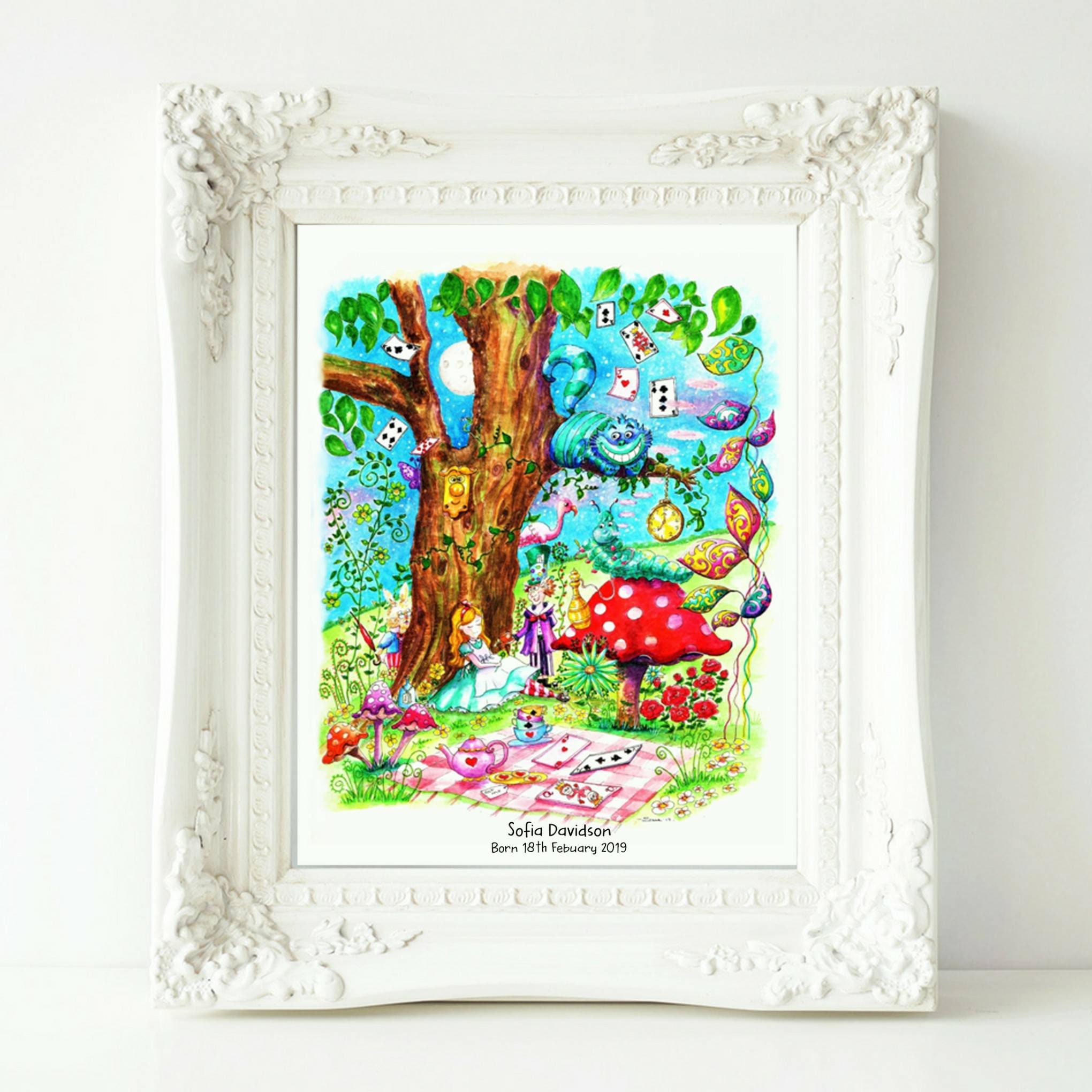 Alice In Wonderland Wall Art Print Alice Print Mad Hatter Wall Etsy