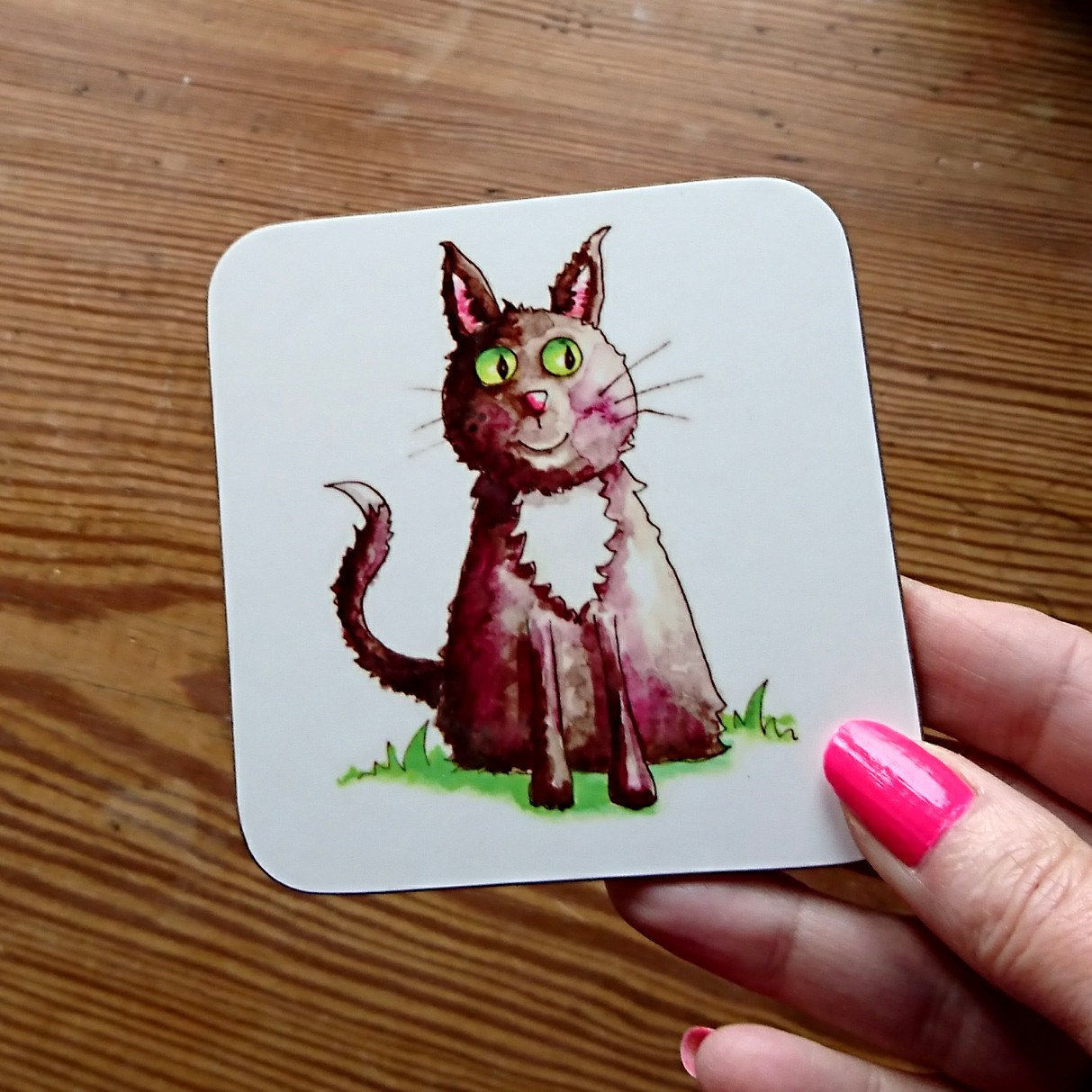 Cat Art Coaster Drinks mat Cat Coasters small gifts Cats Cat | Etsy