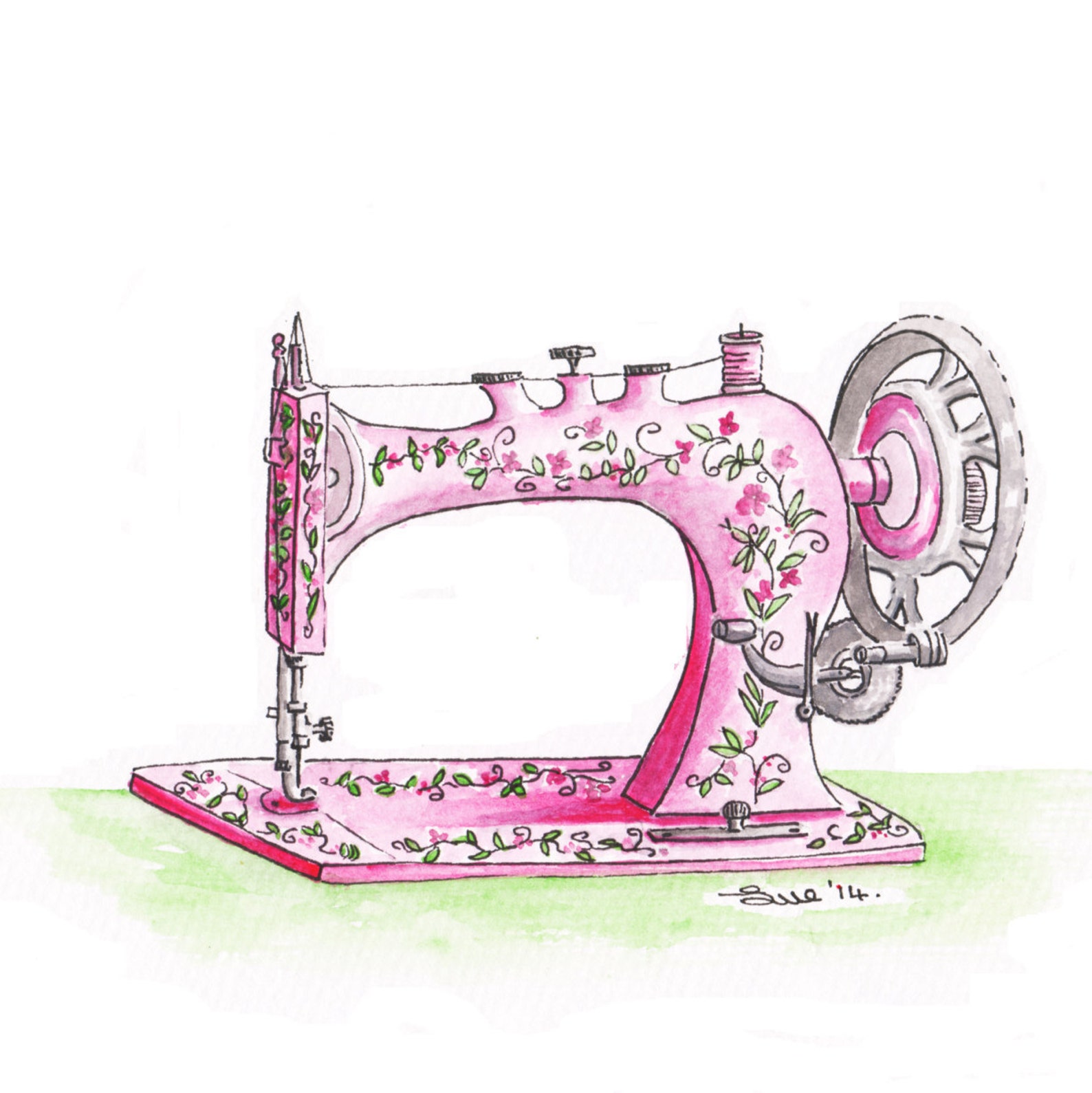 Printable Sewing Machine Art Print PDF - Etsy