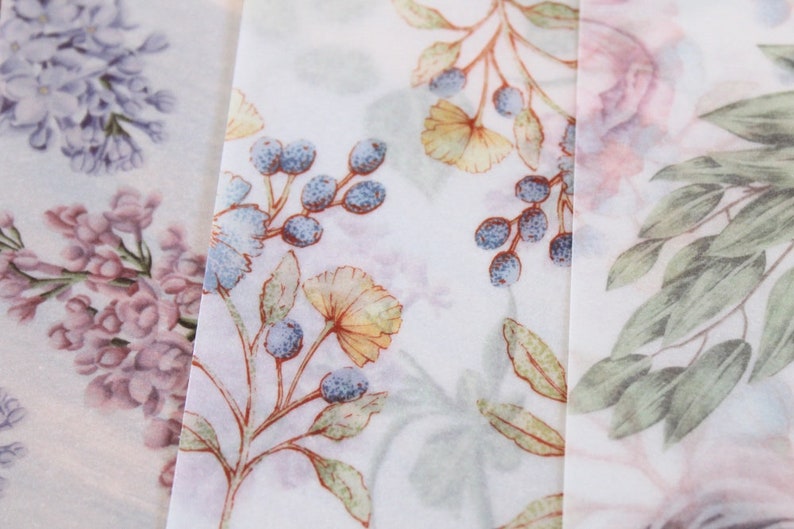 Floral Print Vellum Paper pack Vol 1 Planner vellum paper A5 Etsy