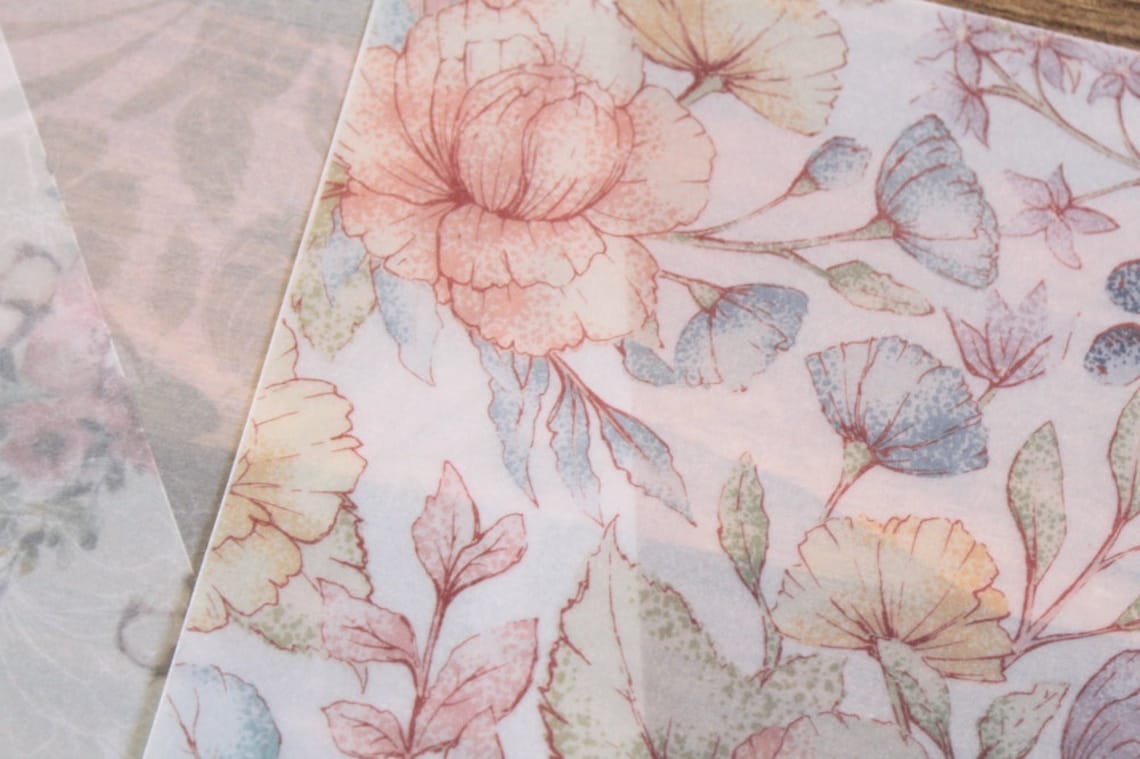 Floral Print Vellum Paper pack Vol 5 Planner vellum paper A5 Etsy