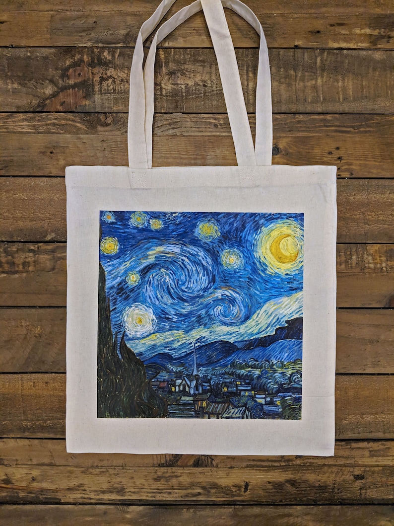 Vincent Van Gogh Canvas Tote Shopping Bag Etsy