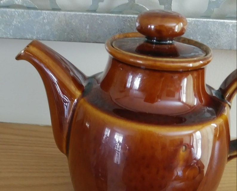Brown Stoneware Teapot Vintage Teapot Brown Teapot Rustic Etsy