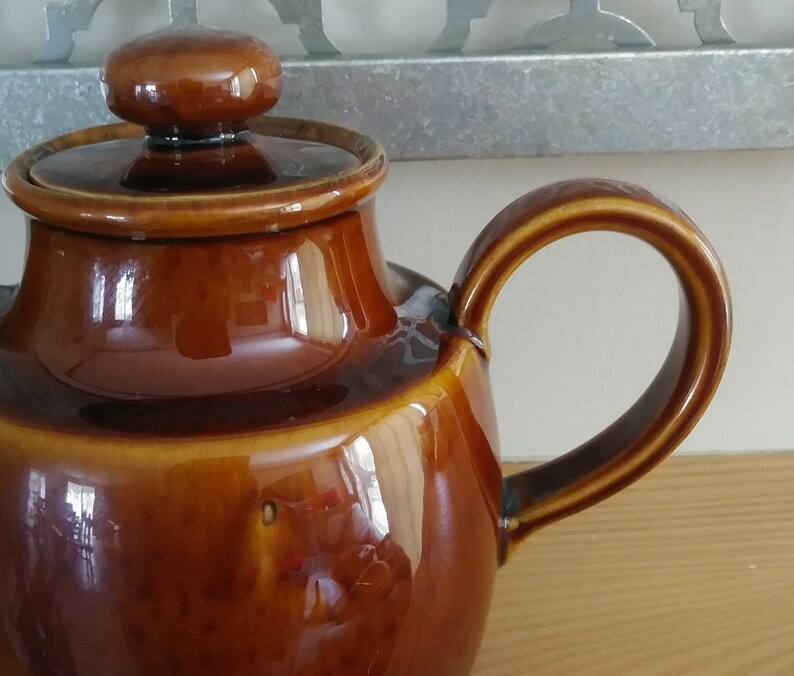 Brown Stoneware Teapot Vintage Teapot Brown Teapot Rustic Etsy