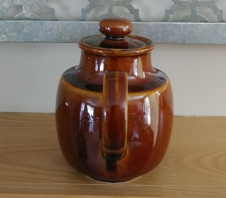 Brown Stoneware Teapot Vintage Teapot Brown Teapot Rustic Etsy