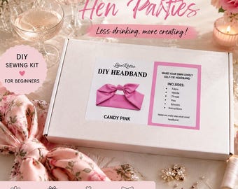 Hen Weekend DIY Kit, Headband Easy Sewing Project, Bachelorette Team Bride Hen Party