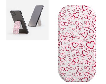 Crowded Hearts Print Telefoongreep, Smartphonegreep, iPhonegreep, Valentijnsdagvrouwcadeau, Verjaardagscadeau voor haar