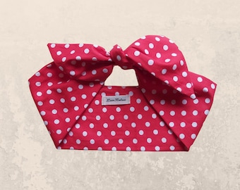 Red Polka Dot Scarf, Rockabilly Chic Retro Hair Wrap