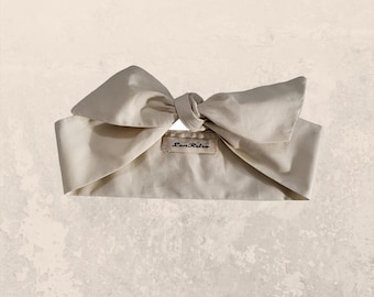 Cream Cotton Head Scarf For Women, Handmade Accessory