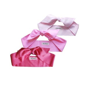 Pink Cotton Hair Scarves, Vintage Style Headband Bundle