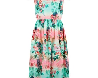 Hell bunny top peacock dress