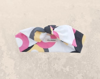 White Retro Print Scarf, Gift For Fashionista