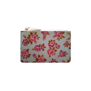 Grey Floral Coin Purse, Mother's Day Gift From Daughter