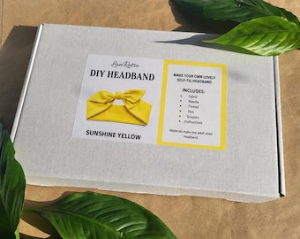 Beginner Slow Stitch Headband Kit | Handmade Cotton Fabric Wrap Hair Scarf Project