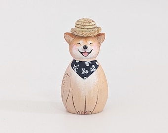 Shiba Inu Custom Portrait / Shiba Inu Cake Topper / Custom Dog Wooden Figure / Wooden Gift for Shiba Inu / Handcrafted Wooden Dog Peg Doll