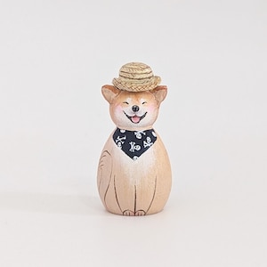 Shiba Inu Portrait / Shiba Cake Topper / Shiba Peg Puppe / Shiba Holz Figur / Holz Geschenk für Shiba Inu / Handgefertigte Hölzerne Peg Puppe