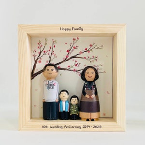 Custom Family Figures / Family Portraits / Personalized Family with Pets / Custom Peg Dolls / Personalized Family Gift image 3