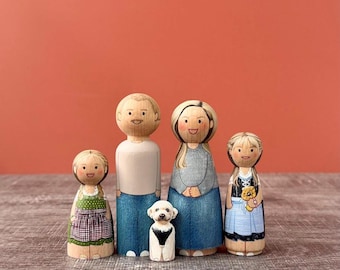 Muñecos de madera personalizados con mascotas: decoración para el hogar, pintados a mano y de recuerdo.