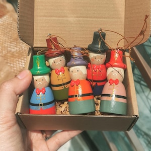Hand-Painted Nutcrackers Set - Nutcracker Ornaments – Wooden Christmas Decor