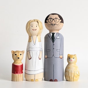 Custom Family Figures / Family Portraits / Personalized Family with Pets / Custom Peg Dolls / Personalized Family Gift image 6