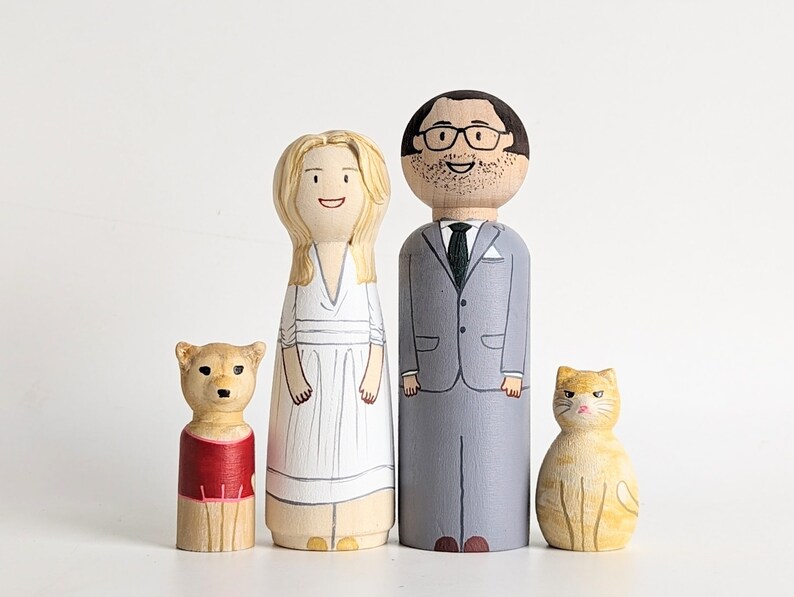 Custom Family Figures / Family Portraits / Personalized Family with Pets / Custom Peg Dolls / Personalized Family Gift image 6