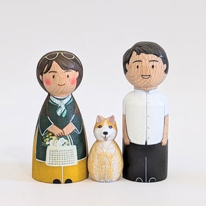 Custom Family Figures / Family Portraits / Personalized Family with Pets / Custom Peg Dolls / Personalized Family Gift image 7