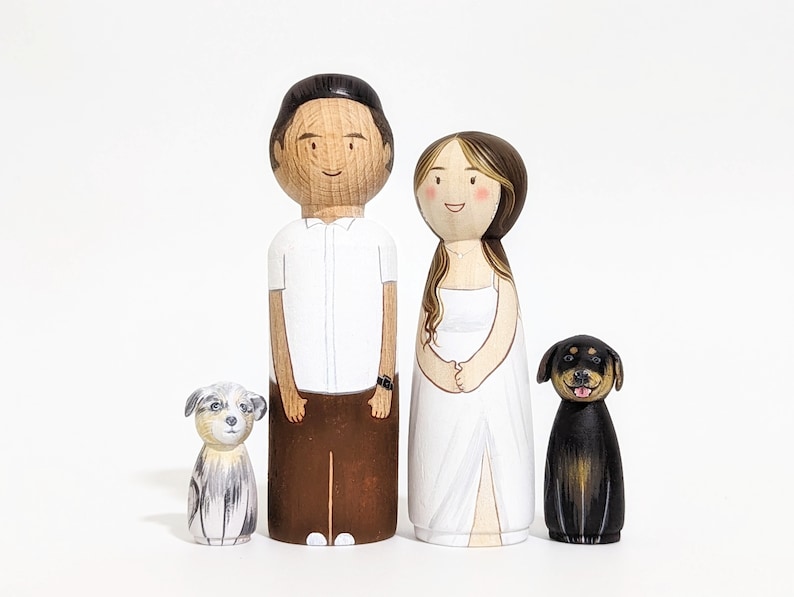 Custom Family Figures / Family Portraits / Personalized Family with Pets / Custom Peg Dolls / Personalized Family Gift image 8