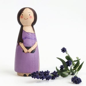 Mother&#39;s Day Gift / Single Custom Figure / Custom Peg Doll / Personalized Gift for Boyfriend / Girlfriend - Hand-painted Wooden Figure