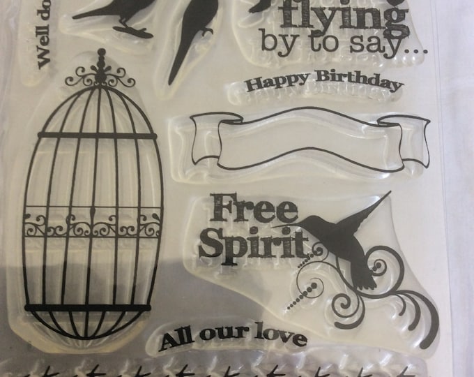 10 piece, Just flying by to say, Stamp set , stamping, card making