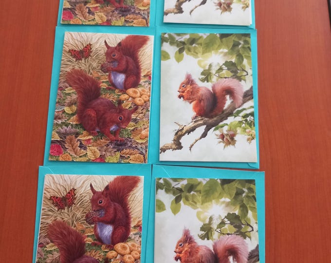 Hand made greeting card ,Notelet cards , various. Pk6 , 2 designs ,blank card ,