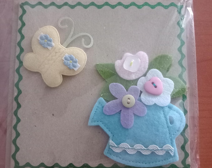 Hand made greeting cards,Felt picture various designs, left blank