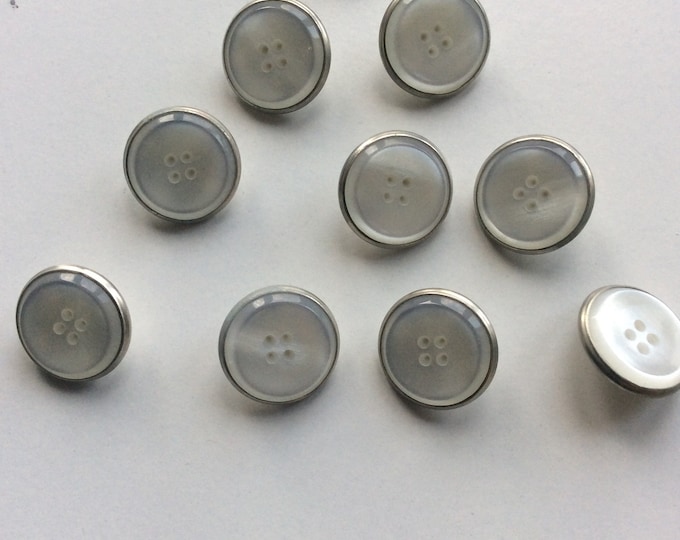 Pack 10 , 15 mm  , Mother of pearl effect blazer  buttons Freepost U.K.