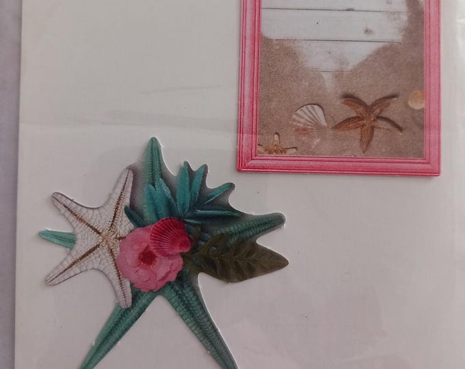 Hand made greeting card , 3 d Beach.., choose from various  designs. blank card ,