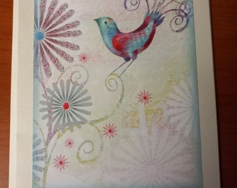 Hand made greeting cards, Bird Song Series , choose from 4 designs, left blank Freepost Uk