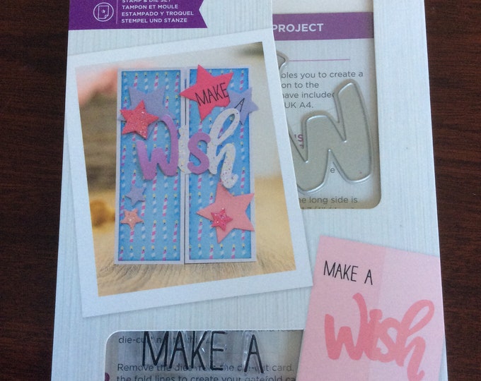 Crafters Companion Gemini, Make a wish stamp and die  set Freepost U.K.
