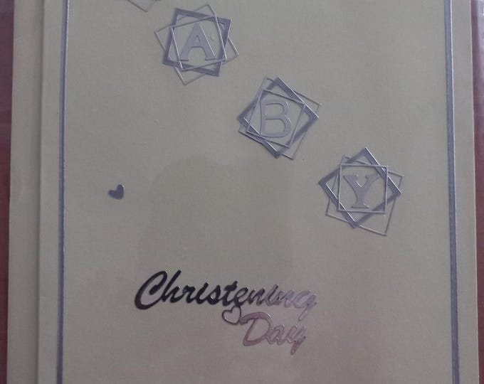 Hand made greeting card ,Christening ,blank card ,