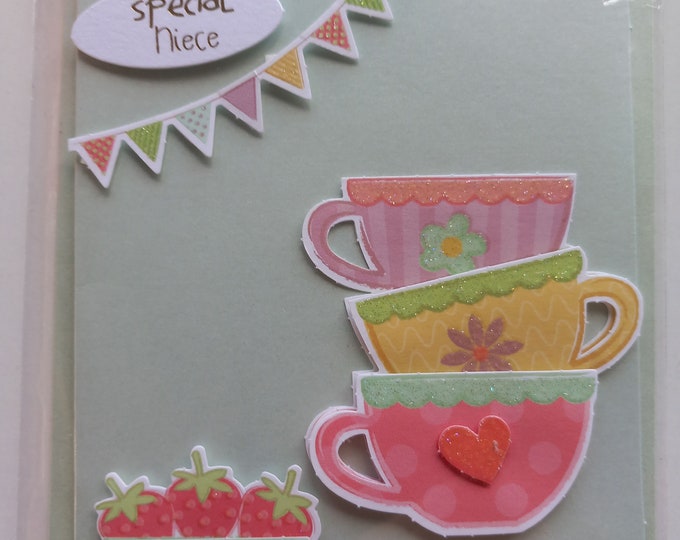 Hand made greeting card  with  envelope ,Female , size A6 , blank card ,