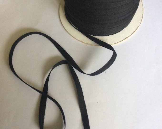 Cotton Tape , 1/4 inch, black, Freepost U.K.