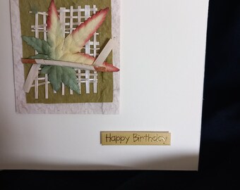 Hand made greeting card , Rustic , choose from various designs, blank inside, 5" x 5" Freepost U.K