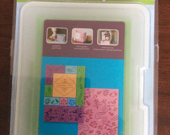 Cuttlebug “Thank you”, 10 positive plates, 10 negative plates embossing folder,