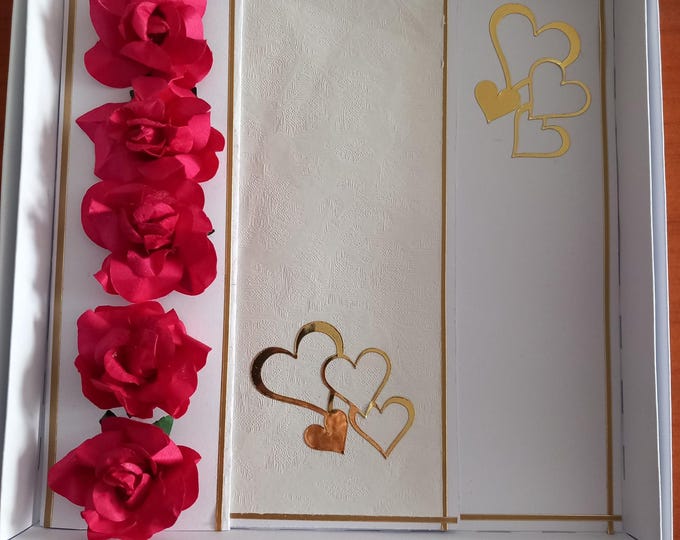 Handmade Valentine, cards  , Square card and  ebox