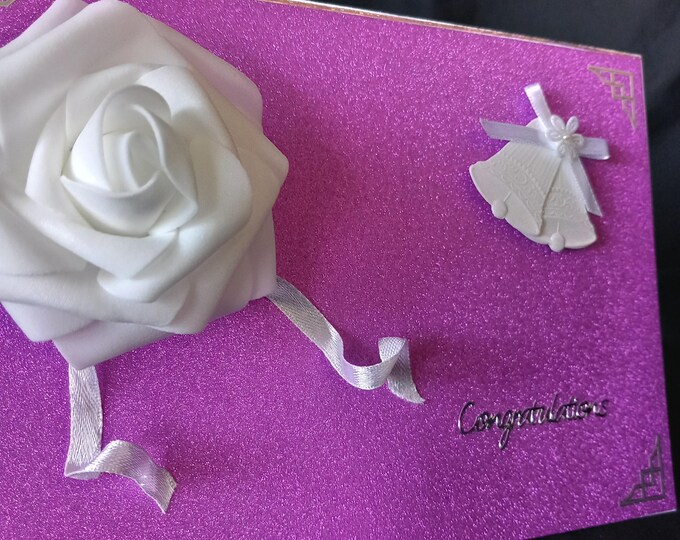 Handmade  Congratulations, Wedding,  Anniversary,  Engagement, card  , A5 card and gift box