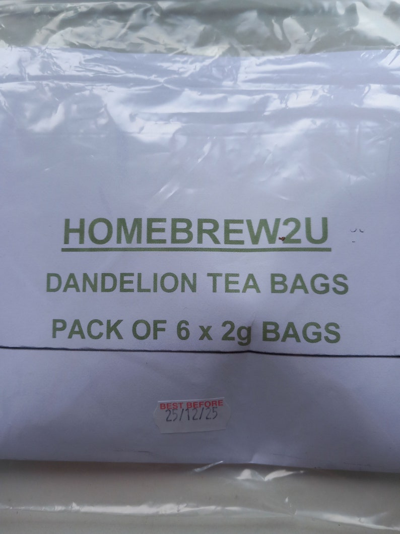 Homebrew2u , Dandelion Leaf dried herb tea bags, pack of 6, 100% dried natural Dandelion leaf herb Freepost UK afbeelding 3