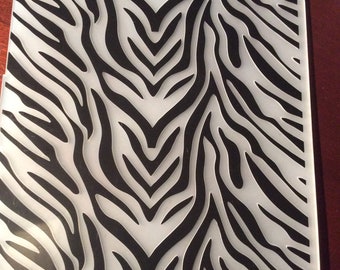 Design Objectives, Zebra print , A4  , embossing folder,  Freepost U.K