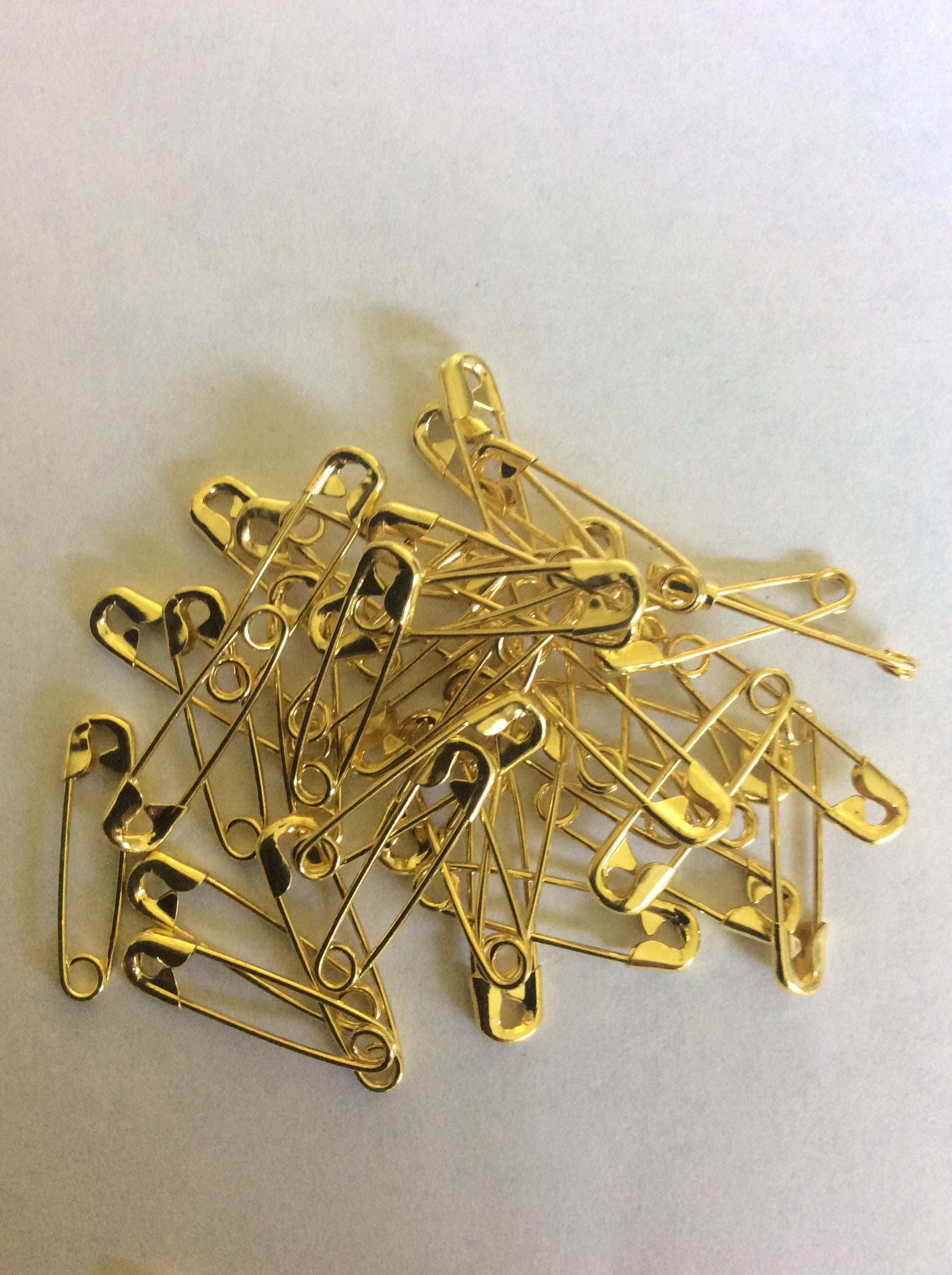 Safety Pins Pack 20 18mm 3/4 Inch Gold Colour Freepost Etsy UK