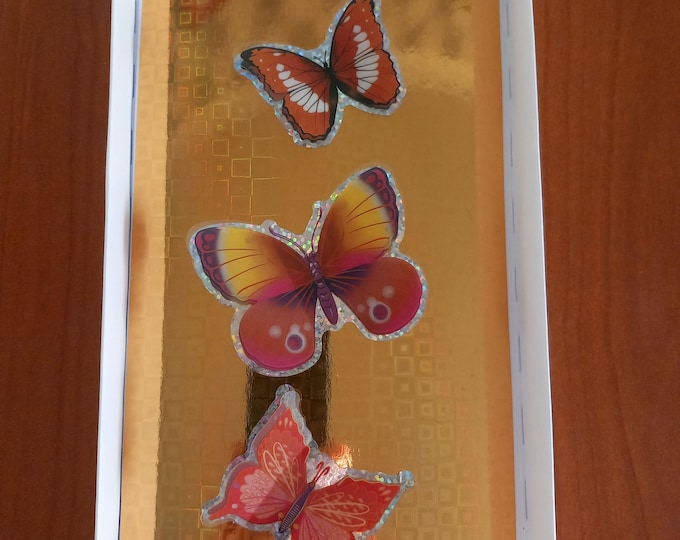 Handmade greetings card in a box, Butterflies, various colours and sentiments available