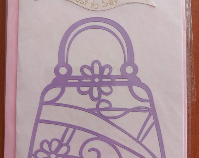 Hand made greeting card ,Handbags ,blank card ,