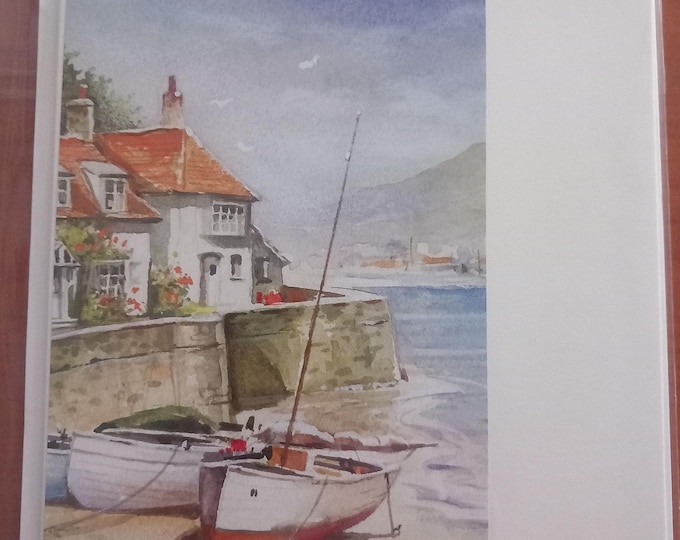 Hand made greeting card ,Coastal views ,blank card ,