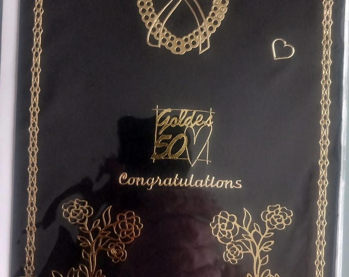 Hand made Golden  Wedding Anniversary Cards (50) Various designs, left blank inside, card and envelope